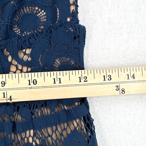 FOR LOVE & LEMONS Gianna Lace Midi Dress Womens XS Blue Bodysuit Bodycon - Picture 12 of 12